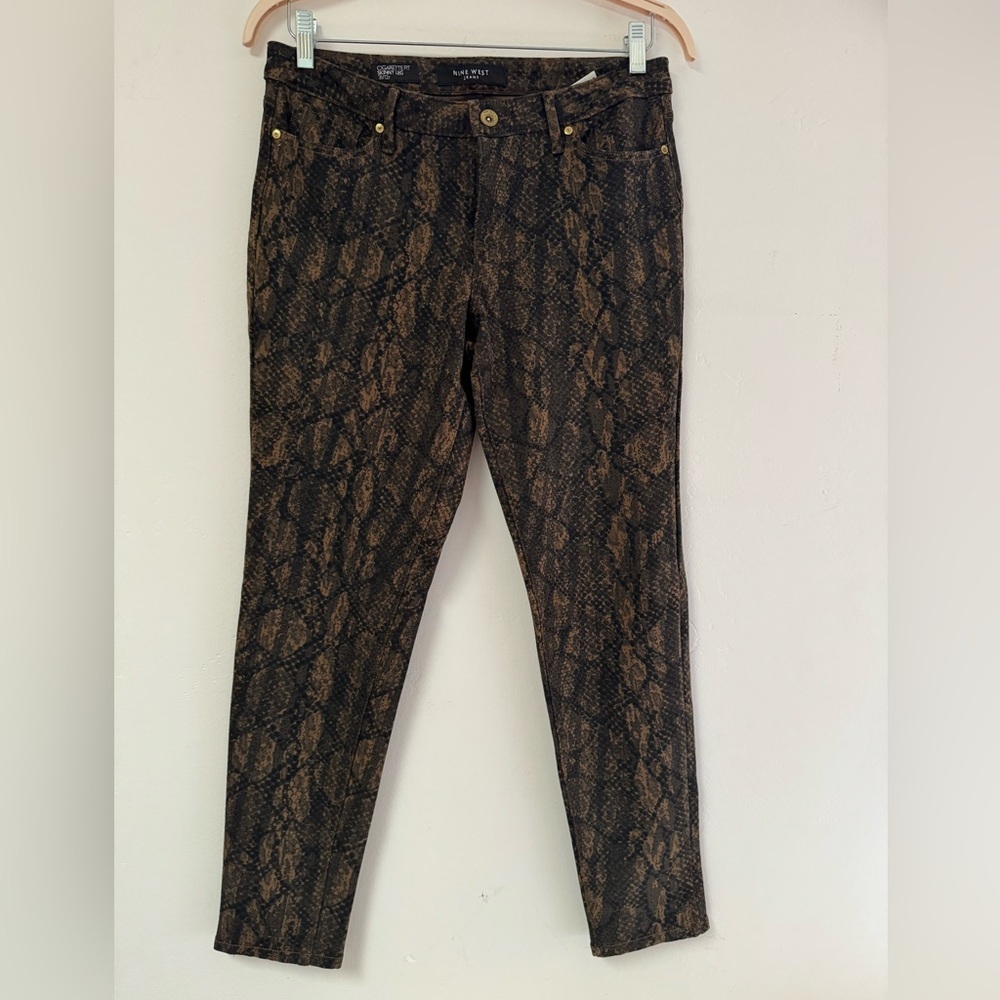 Nine West Cigarette Skinny Leg Pants -animal print,‎ size 12